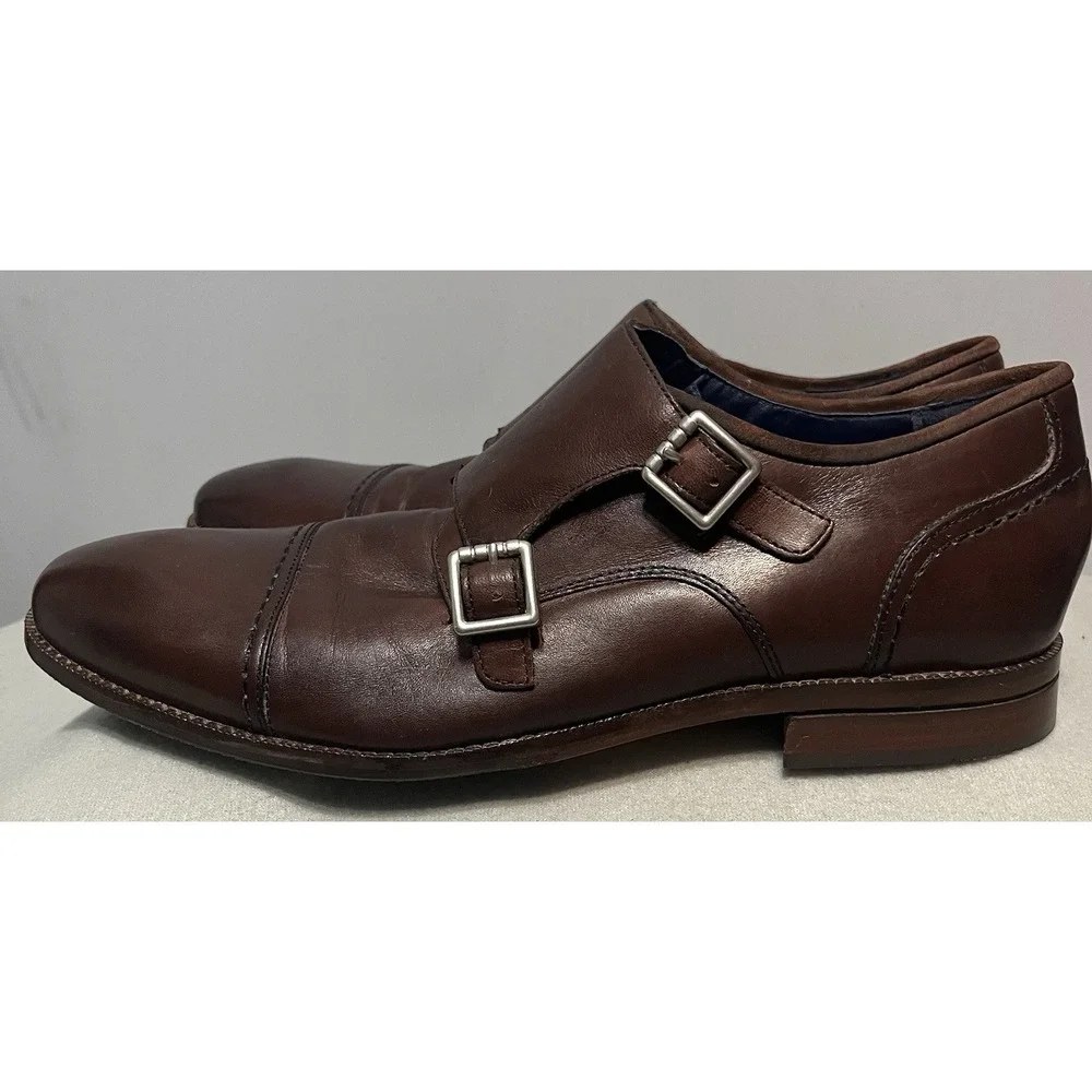 Cole Haan Shoes Mens Size 10.5 Brown Leather Double Monk Strap Dress Grand‎